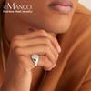 EManco Stainless Steel Punk Style Minimalist Round Ring Gold Plated Women's Rings for Parties and Festivals