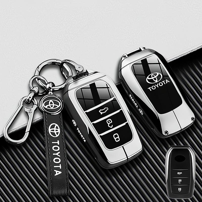 Car Key Case Cover Shell Fob For Toyota CHR Hilux Fortuner Land Cruiser 200 Camry Corolla Crown RAV4 Highland Key Chain