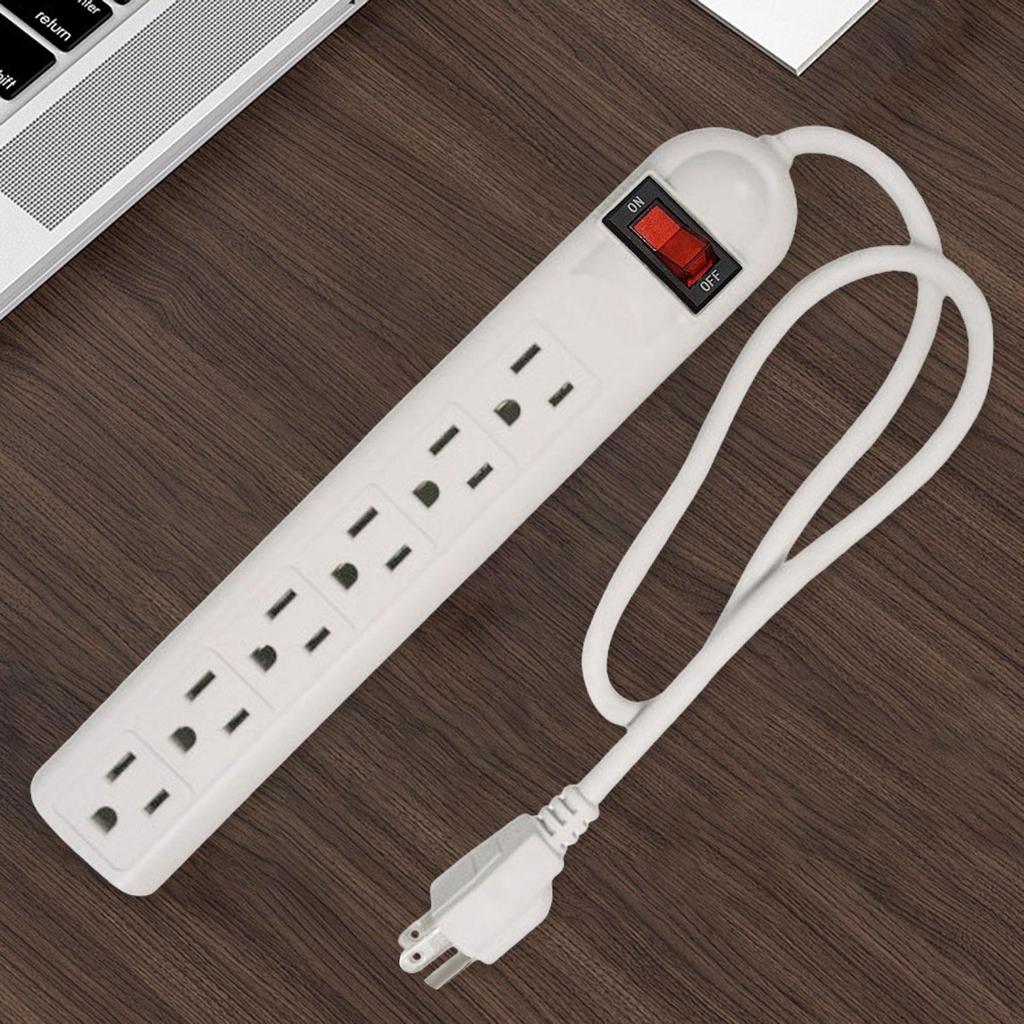 6 Outlet Power Strip Accessories US Plug Compact Multifunctional Overload Protection with Cord for