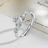 Women's Luxury European-Style Crown Heart Ring: Fashionable Open Design for Couples