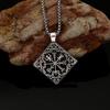 Nordic Charm Compass Pendant Necklace Lightweight Stainless Steel Chain With Ancient Symbolic Meaning For Daily Wear