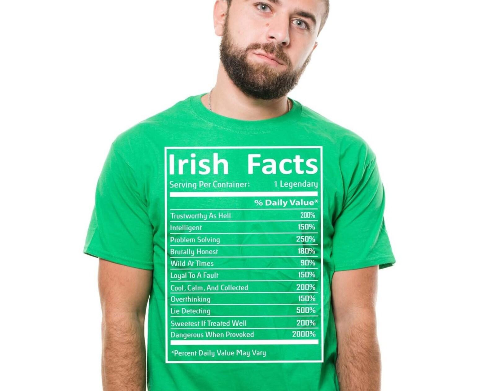 Funny Irish Facts St Patrick s Day Tee Shirt 4XL
