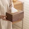 Black Walnut Wooden Tissue Case Luxury Magnetic Attraction Rectangular Tissue Box Aesthetic Boxes Kitchen Storage Organizer