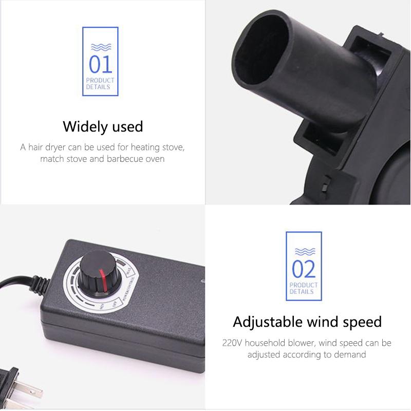 Outdoor Cooking BBQ Fan Charcoal Blower Portable Barbeque Air Blower for Barbecue Picnic Camping Hiking