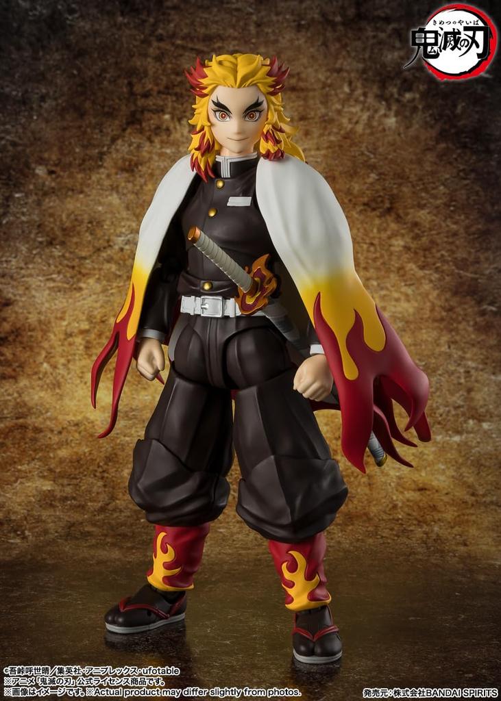 TAMASHII NATIONS S.H.Figuarts Demon Slayer: Kimetsu No Yaiba Rengoku Kyojuro, Approximately 150mm, PVC & ABS Painted Action Figure