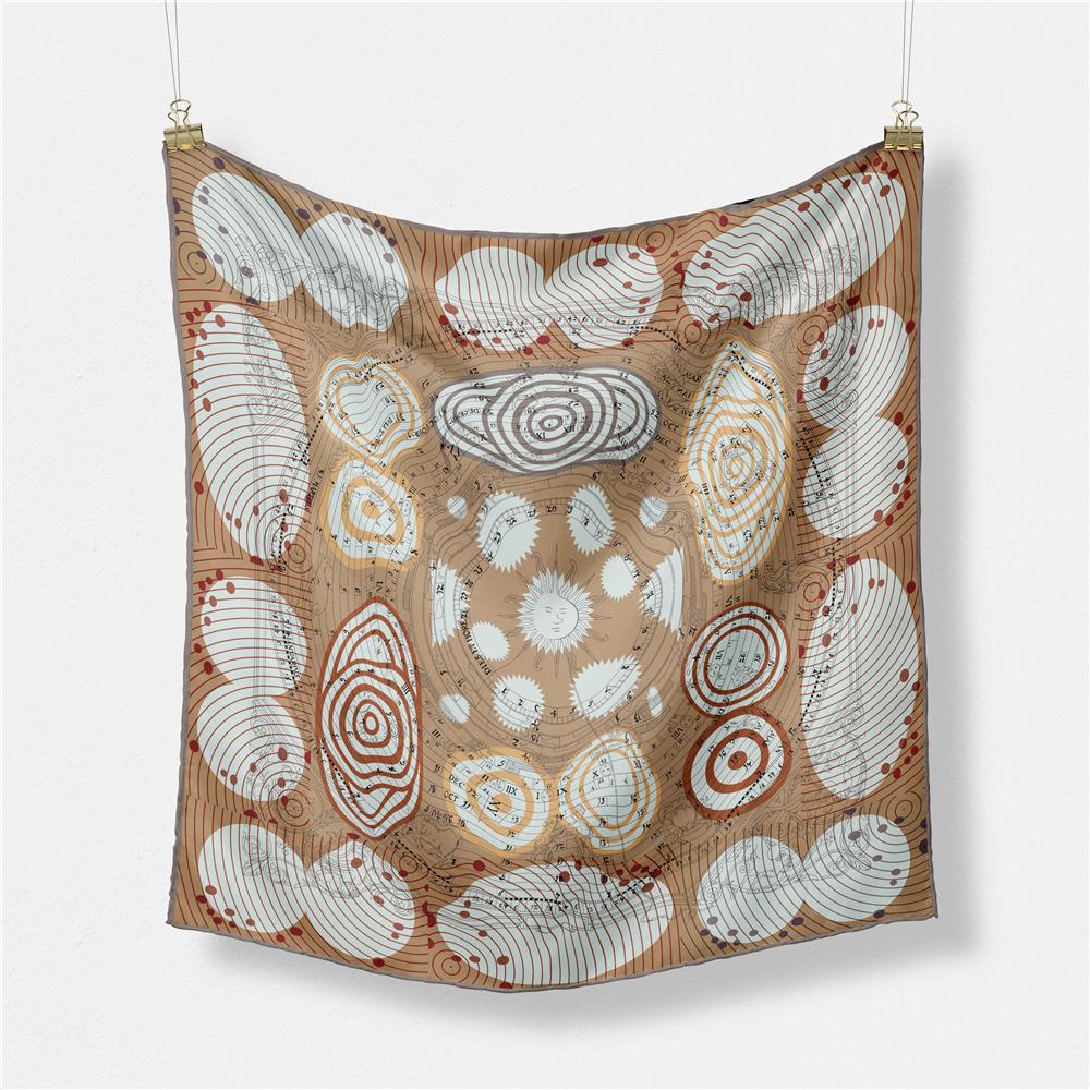 Twill Silk Scarf Women Indian Tiger Print Square Scarves Wraps Bandana Small Hijabs Silk Foulards Tie Headband Neckerchief 53CM