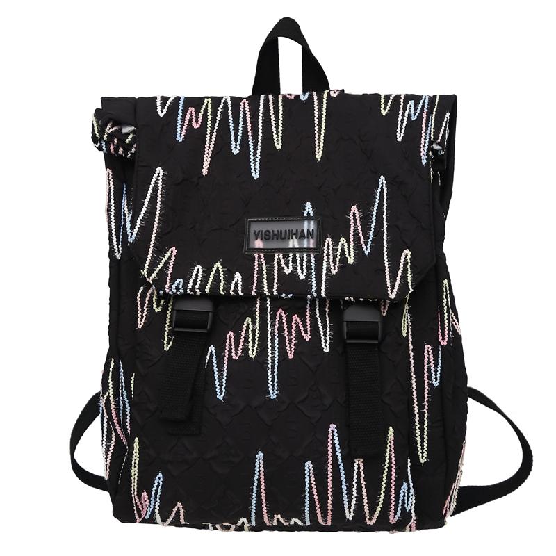 Embroidery Bag Women's Shoulder Bag Large Capacity College Style Backpack Student Schoolbag