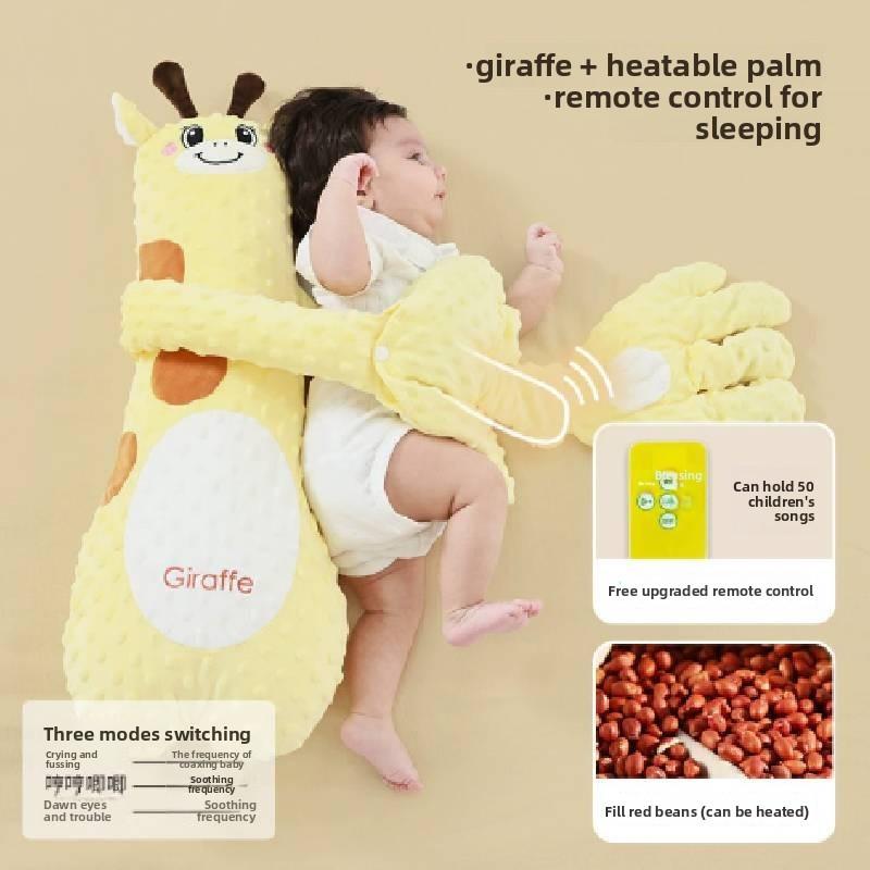 Cartoon Giraffe Bunny Baby Plush Pillow Interactive Touch With Music Appease