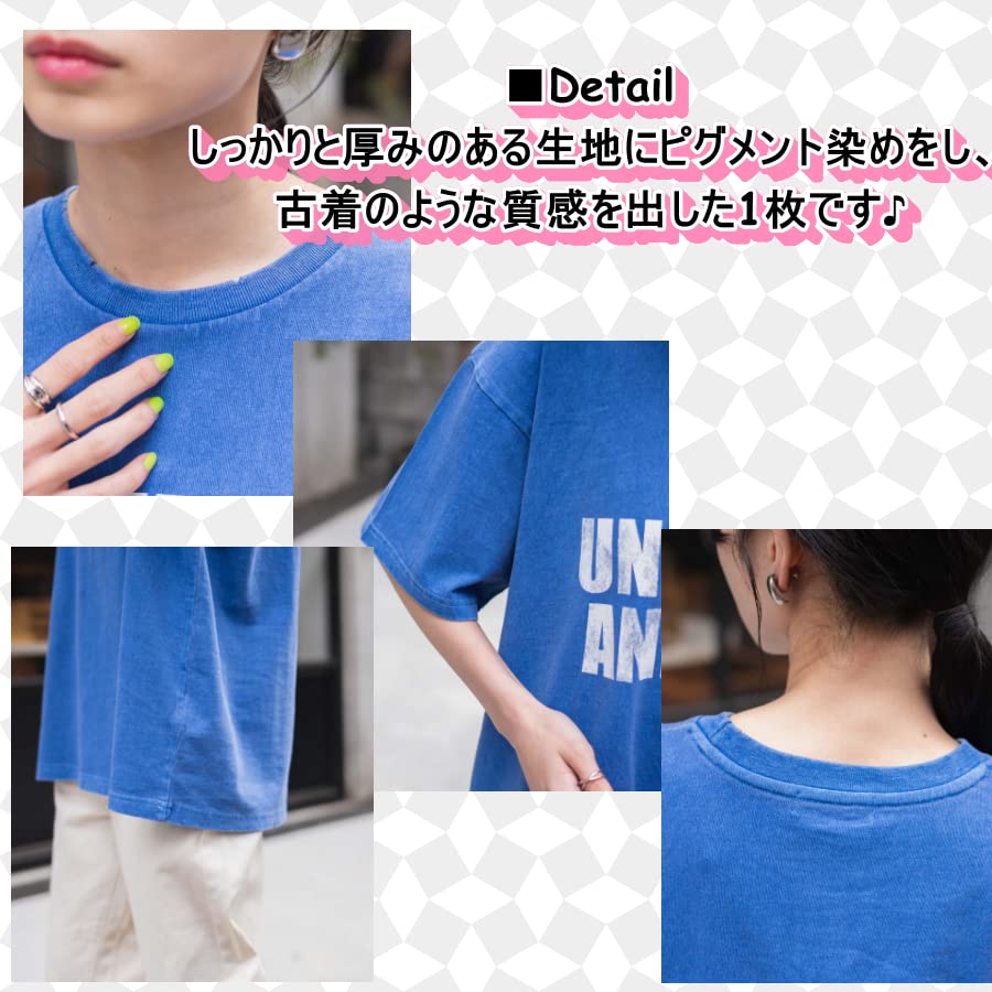 WEGO Pigment Loose Large Print Short Size Pattern 6 Women's T-Shirt, Big, Fit, Design, Silhouette, Sleeve, Spring, Summer, Autumn, Winter, Women's, F,