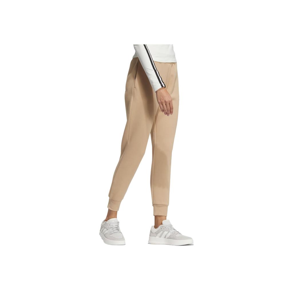 Adidas Logo Comfortable Tapered Sports Nine-Point Casual Pants Women Pants Warm-Sand JL9289