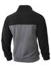 Men's Autumn/Winter Half-Zip Fleece Stand Collar Color Block Jacquard Sweatshirt