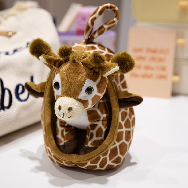 Simulated  Animal Plush Nest Small Giraffe Tiger Leopard Lion Panda Dogs Dolls Throw Pillow Plushie Baby Gift Birthday Present