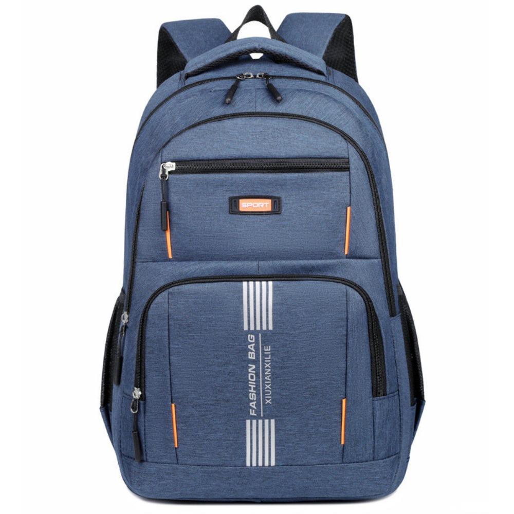 Solid Color Student School Bag Multi-functional Business Computer Bag Travel Knapsack  Camping
