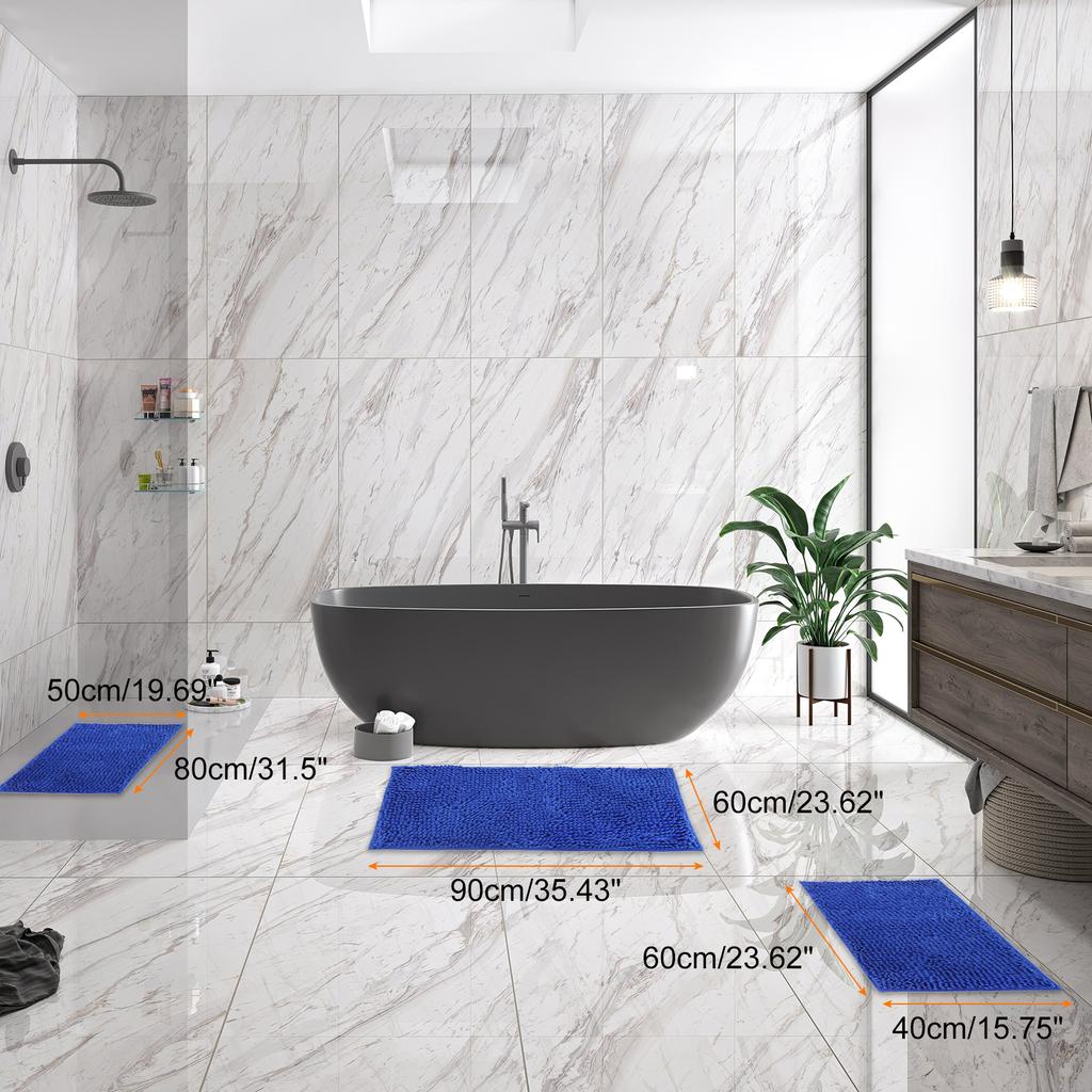 Bathroom Rug Non Slip Machine Washable Bath Mat, Soft and Absorbent Chenille Bath Mat Rug for Bathroom, Bedroom, Kitchen