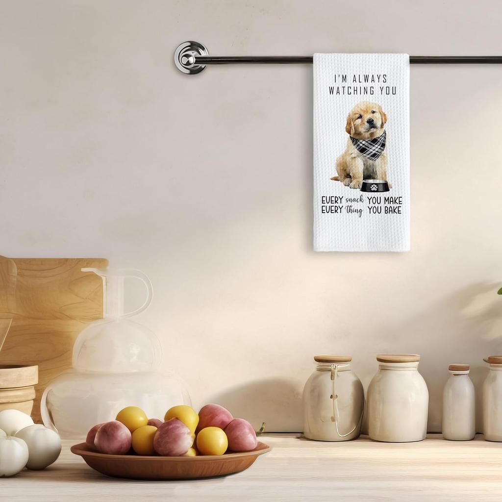 TNUW Funny Golden Retriever Kitchen Towels 16x24 Inch, Gifts for Golden Retriever Lovers Dish Tea Towels for Kitchen, Dog Mom Dad Lovers Owner Gifts