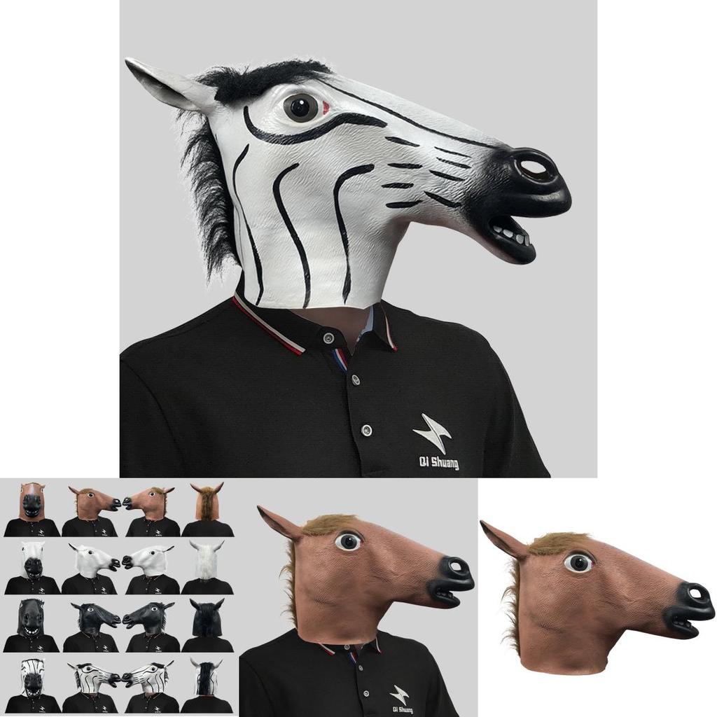Adorable Latex Horse Head Costume Mask For Creative Parties And Fun Celebrations
