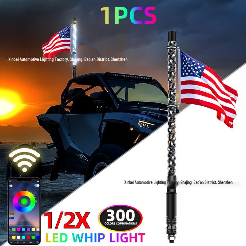 RGB Off-road Flagpole and Beach Atmosphere Light with Brake Function