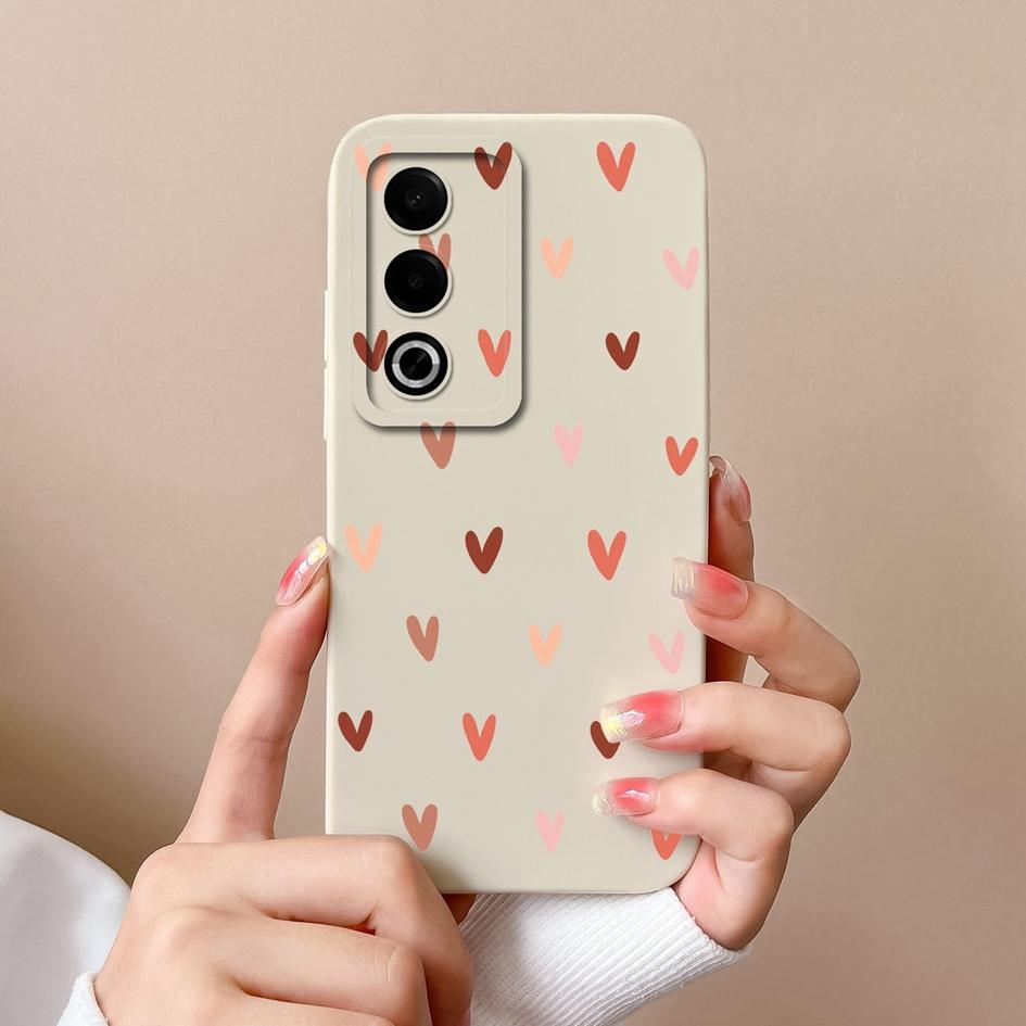 For OPPO A3X A3 Pro Realme 13 Pro Plus 12 Pro+ Case Screen Protector Super Shockproof Slim Silicone Back Cover Pretty Love Heart Bumper Shell For OPPO