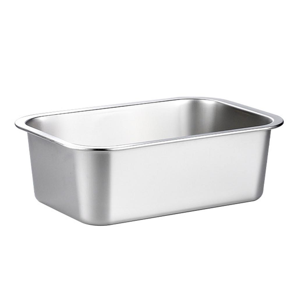 Rustproof Stainless Steel Pet Bowl Wide Anti Slip Base Large Capacity Easy to Clean Rectangle Large Capacity