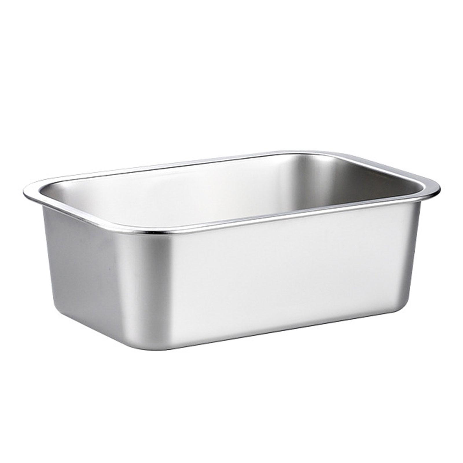 

Rustproof Stainless Steel Pet Bowl Wide Anti Slip Base Large Capacity Easy to Clean Rectangle Large Capacity C