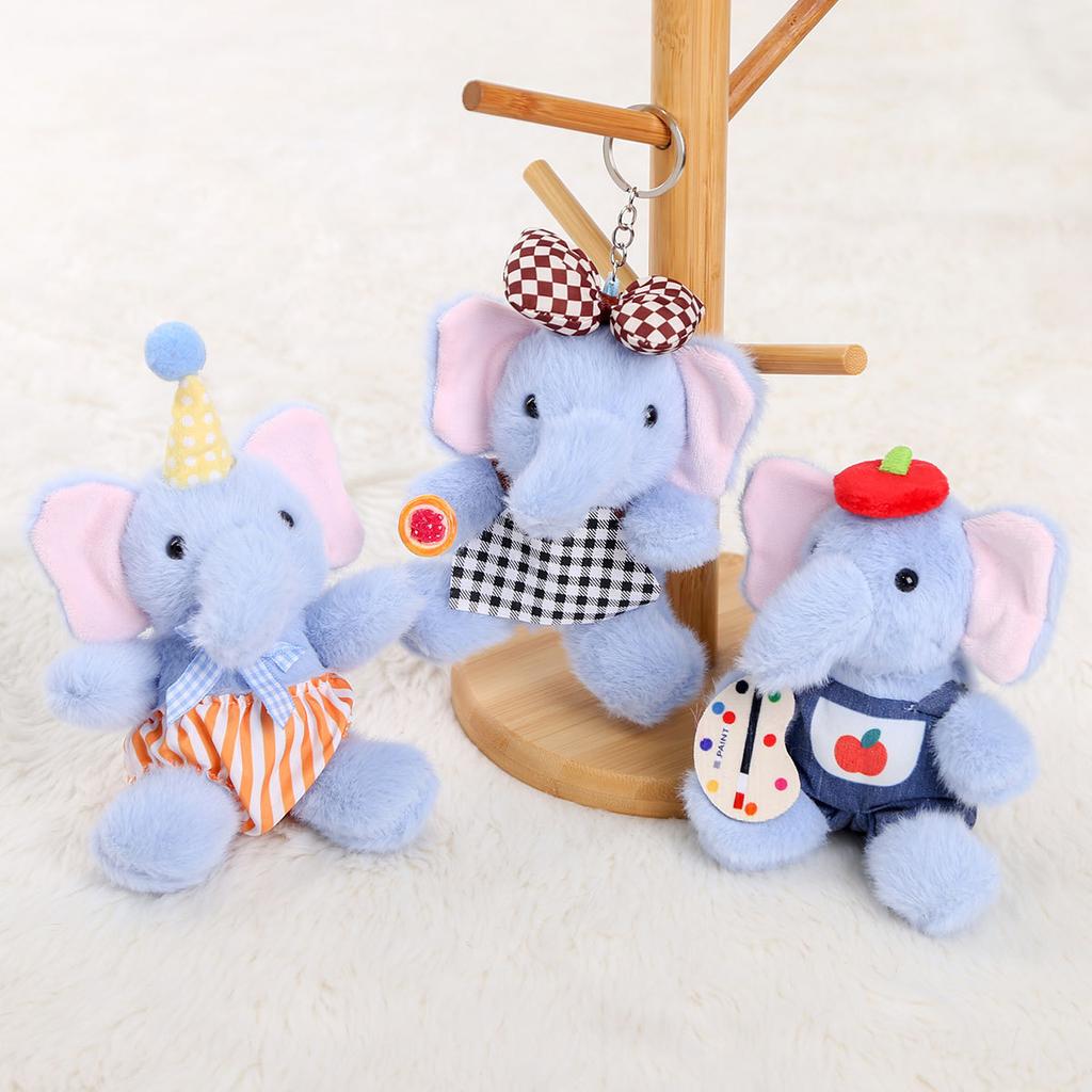 Vitality Baby Elephant Doll Pendant Plush Toy Elephant Doll Keychain Gift Girl Bag Pendant Rag Doll