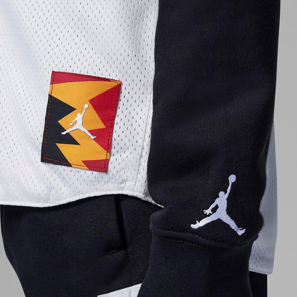 Jordan MJ Flight MVP Patchwork Hooded Letter Print Long Sleeve T-Shirt Kids Tops Sail-White FV2823-133