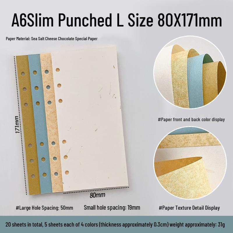 Sea Salt Cheese Mix Specialty Loose Leaf Planner Pages (M5A6A7)