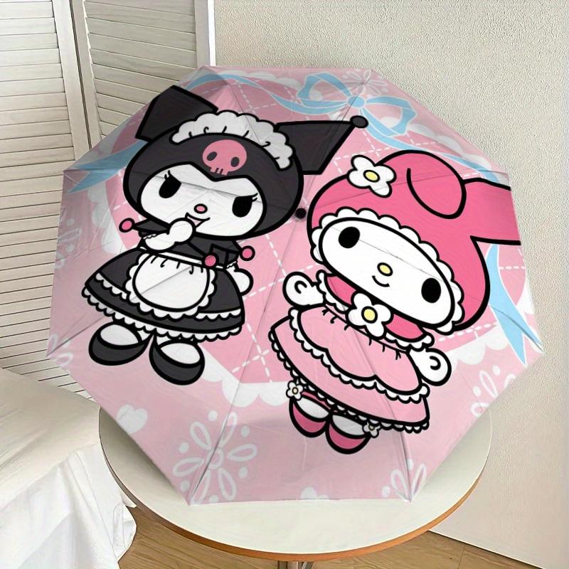 1pc My Melody and Kuromi Dress-Up Umbrella with Plastic Handle,Suitable for All Seasons Home Travel Outdoor UmbrellaSanlio556