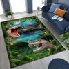 3D Dinosaur Ocean Carpet Mat Rug Illusion Effect Home Decoration Non-slip Kids Room Visual Impact Floor Mat with Dolphin Design