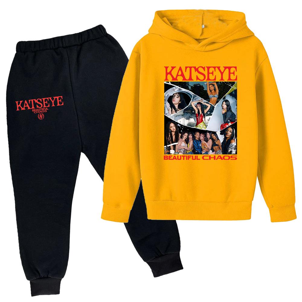 Plush Long Sleeved Pants Loose Pullover Hoodie Set For Children