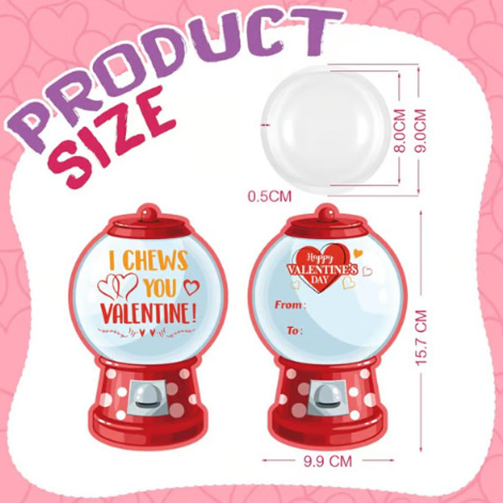 36/18 Pack Valentine Greeting Cards Set with Plastic Domes Candy Holder Cards for Party Exchange Gifts in School Classrooms