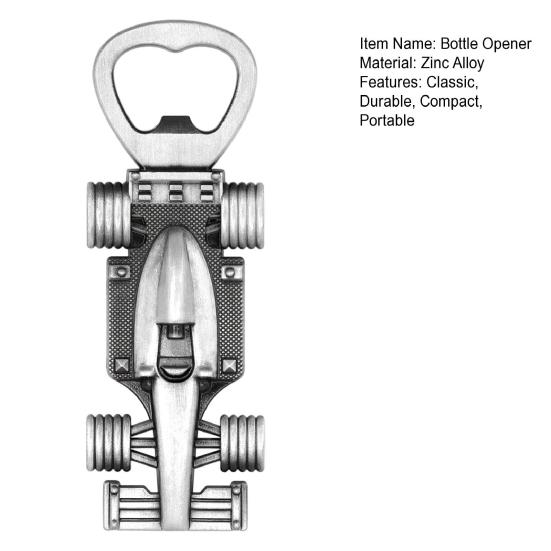Racerbil Flasköppnare Julberlock Zinklegering Halkfritt Handtag Festlig Gåva för Racingfans Pappor Män Samlare Högtidsfest Tillbehör