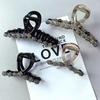 Korean Style High-End Rhinestone Shark Hair Clip for Women - Elegant Large Hairpin