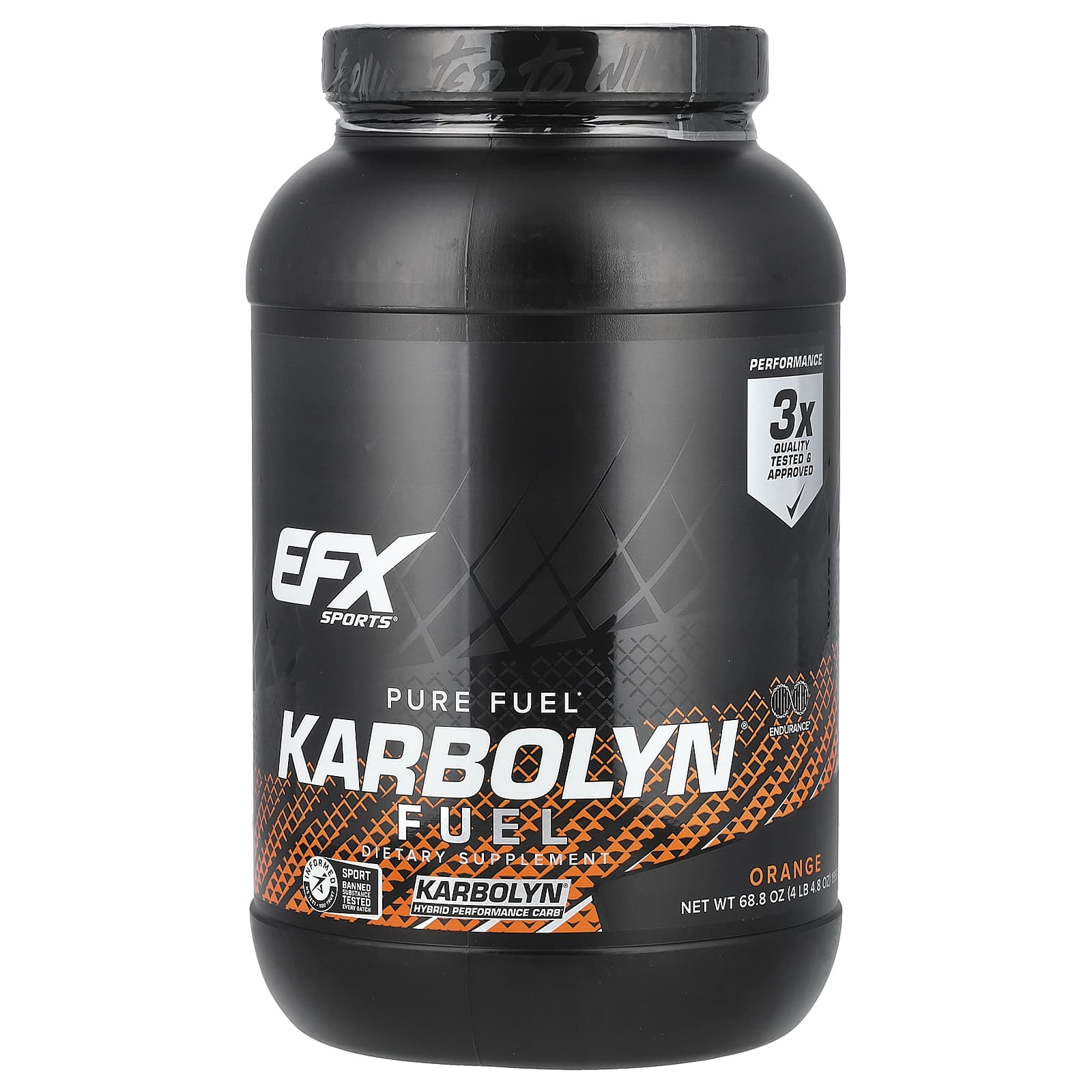 

EFX Sports, Karbolyn Fuel, Orange Flavor, 4 lb 4.8 oz (1950 g)