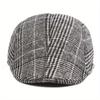 Vintage Plaid Flat Cap Unisex Lightweight Beret Newsboy Hats Classic British Style Duckbill Cap for Women & Men