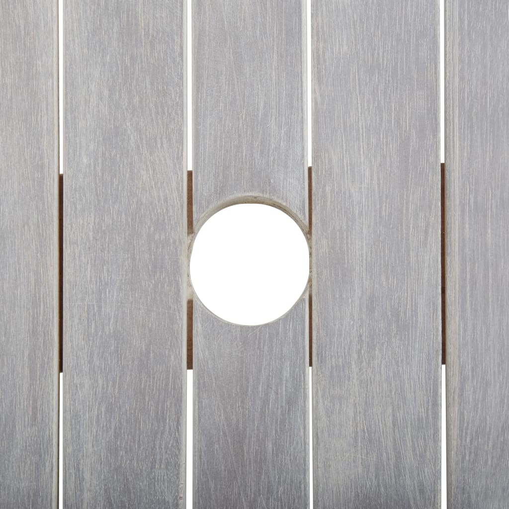 Garden Table Gray 200 x 100 x 75 cm Solid Acacia Wood