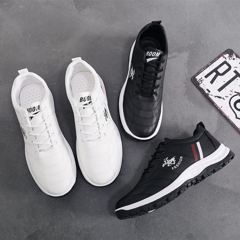 Sports Men's Shoes Spring Casual Shoes Leather Men's Shoes Comfortable White Shoes Student Outdoor Running Shoes Men's Sports Shoes