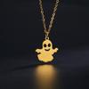 Teamer Pumpkin Ghost Halloween Stainless Steel Pendant Necklace For Women Man Handmade Design Fashion Jewelry Gift 2026 New