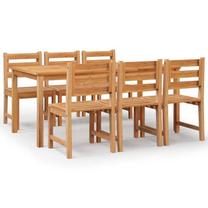 VidaXL Ensemble à manger de jardin 7 pcs Bois de teck solide, meubles de jardin, meubles d'extérieur, table et chaise de 3157189