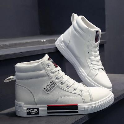 Mode Leder Herren Canvas Schuhe Herbst High-Top Freizeitschuhe für Herren Rutschfeste Herren Sneaker Neu Winter Tenis Masculino