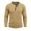 Spring Autumn Men's Cotton Henry Collar T-Shirts American Style Fashion Smart Casual Tees Tops Men Patchwork Breathable Tshirt