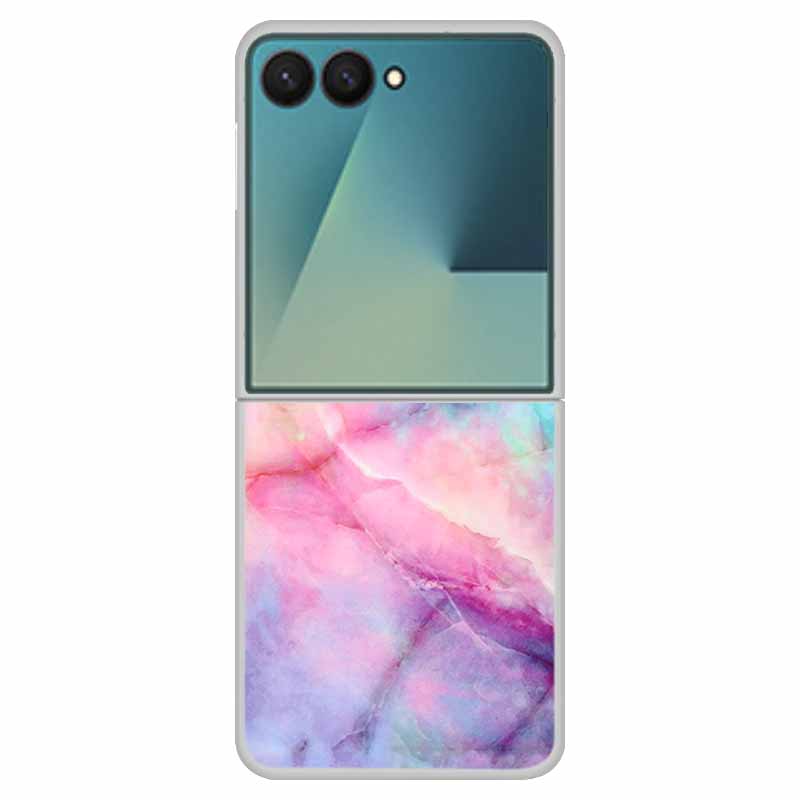 Funda For SAMSUNG Z Flip 7 Cases Marble Clear Hard PC Phone Back Cover for Galaxy Z Flip7 5G Back Cover ZFlip7 Transparent Shell