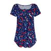 Women's Casual T-Shirt Printed Round Neck Pullover Short Sleeve Top