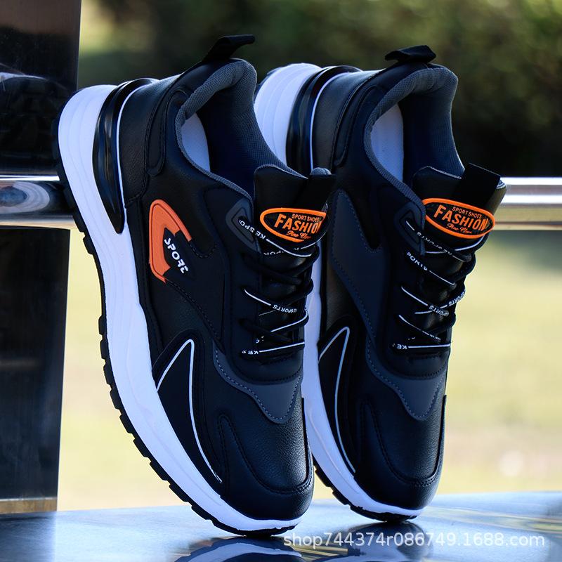 Shoes Casual running shoes Leather surface Waterproof outdoor soft sole Student sports dad shoes Comfortable and non-slip