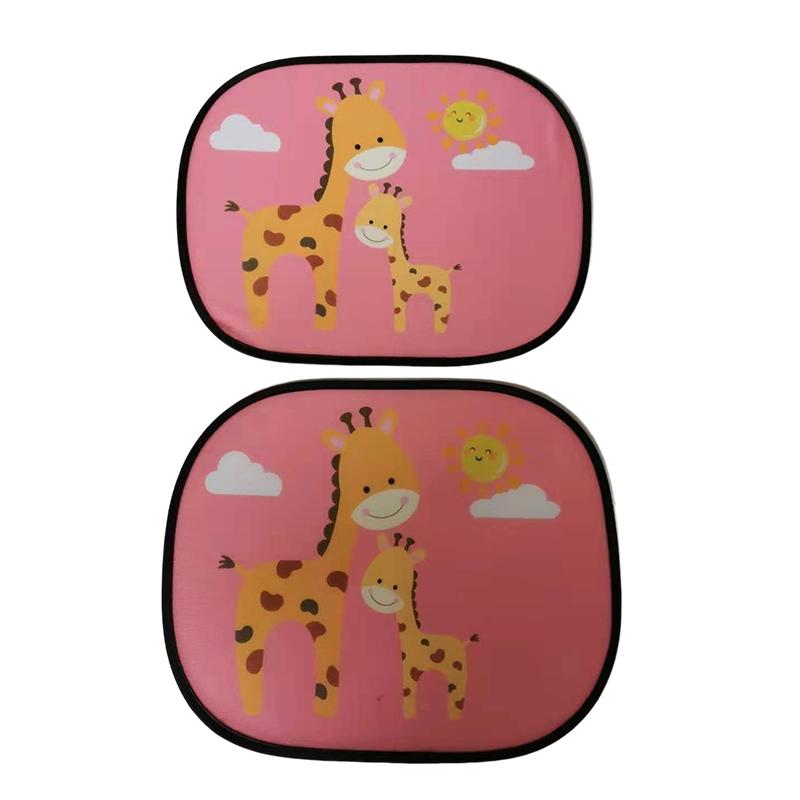 

2 шт., складные автомобильные солнцезащитные козырьки, ПВХ, статическая адсорбция, теплозащитный экран, УФ-блок, детский козырек, универсальное оконное стекло, солнечная батарея 2pcs pink