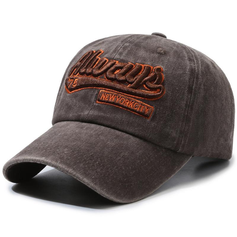 Washed letter embroider peaked cap, trendy outdoor fashionstylish street women's sunshade baseball hat for men