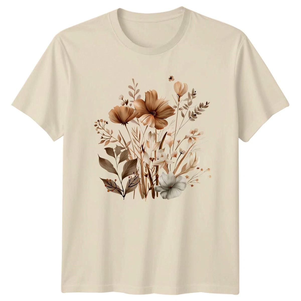 Boho Floral T-Shirt Womens Spring Nature Gift For Her XXXL
