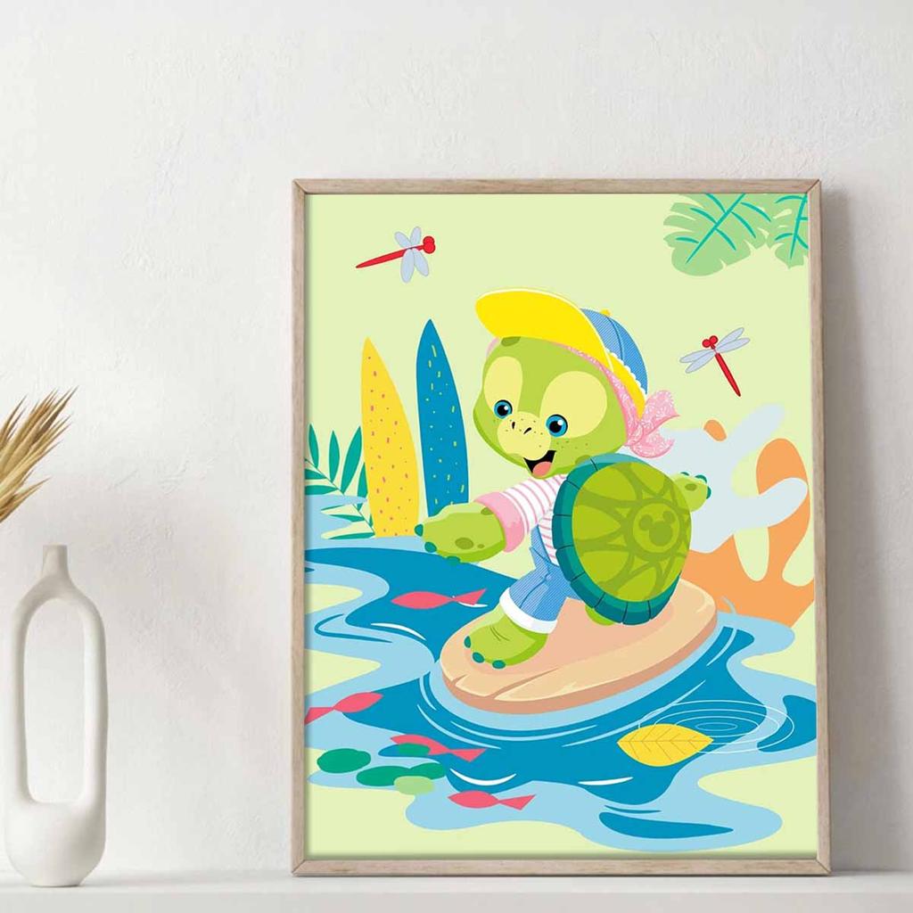 DIY Diamond Painting The Surfing Turtle Cross Stitch Kit Mosaic Art Diamond Painting Full Circle Diamond Home Decoration