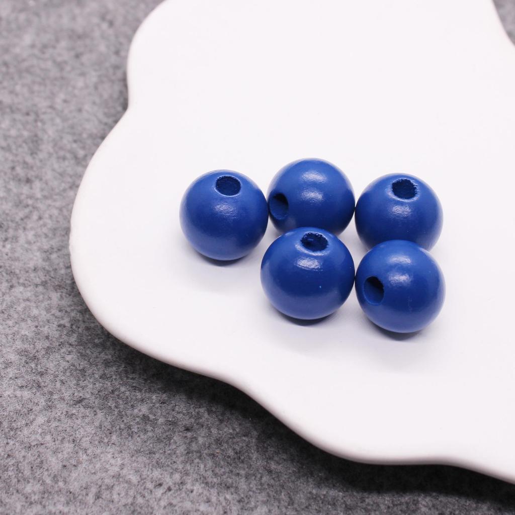 Children's Solid Color 16mm Wooden Beads - Colorful Round Beads for DIY Jewelry