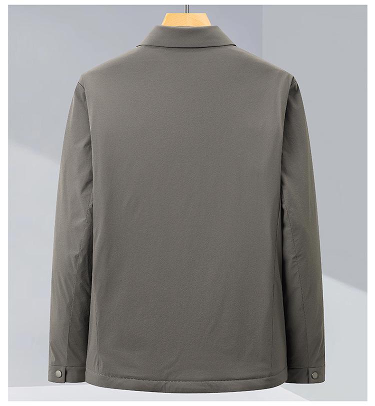 Men's Premium Lightweight Winter Goose Down Jacket with Turn-Down Collar - Mid-Age Business Casual Outerwear